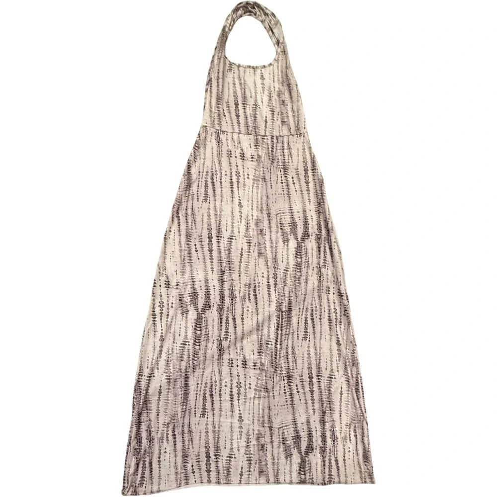 Elegant Cream and Brown Maxi Dress - Picture 4 of 10